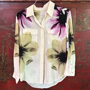 NWT floral Equipment blouse small